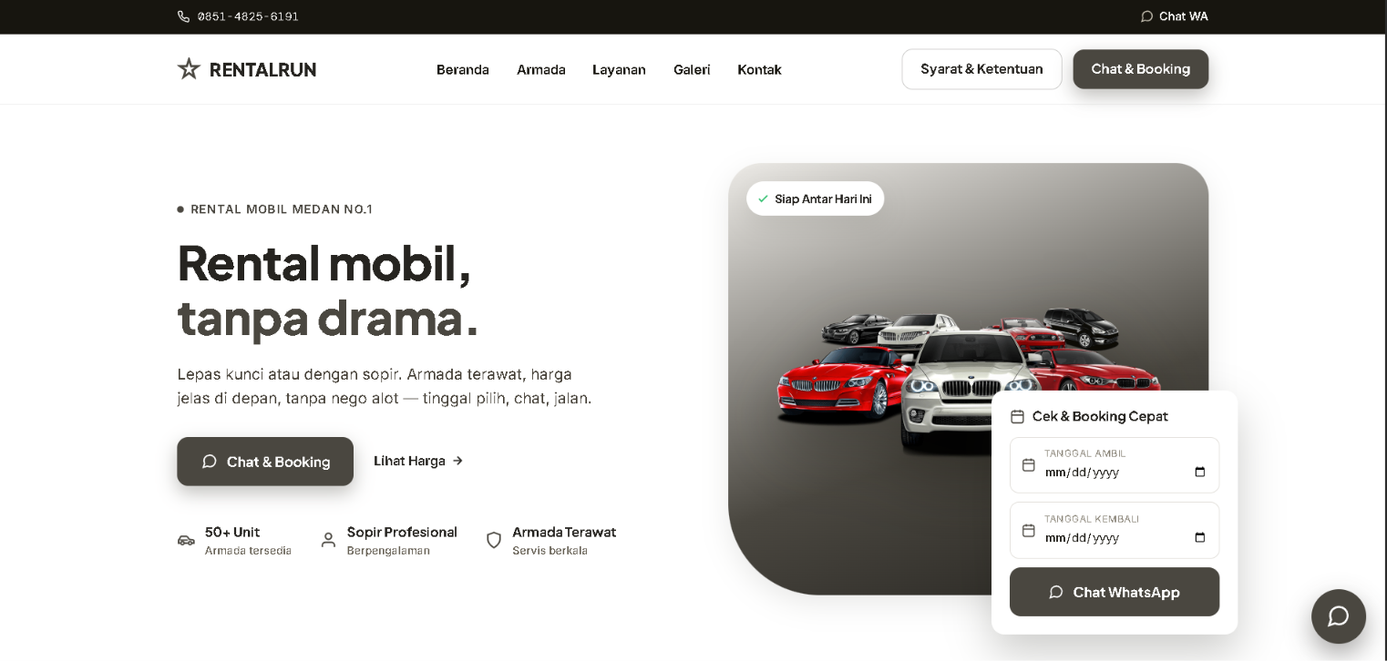 RentalRun - Rental Mobil Medan